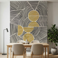 Abstract geometric shapes wallpaper mural for a home office feature wall., GD7843