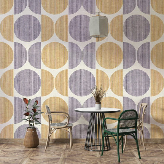 A beautiful Bauhaus circle wallpaper mural for a modern home., GD4865