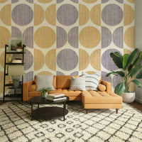 A beautiful retro geometric wall mural for a living room.

