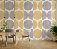 An artistic minimalist shape mural for home decor.

