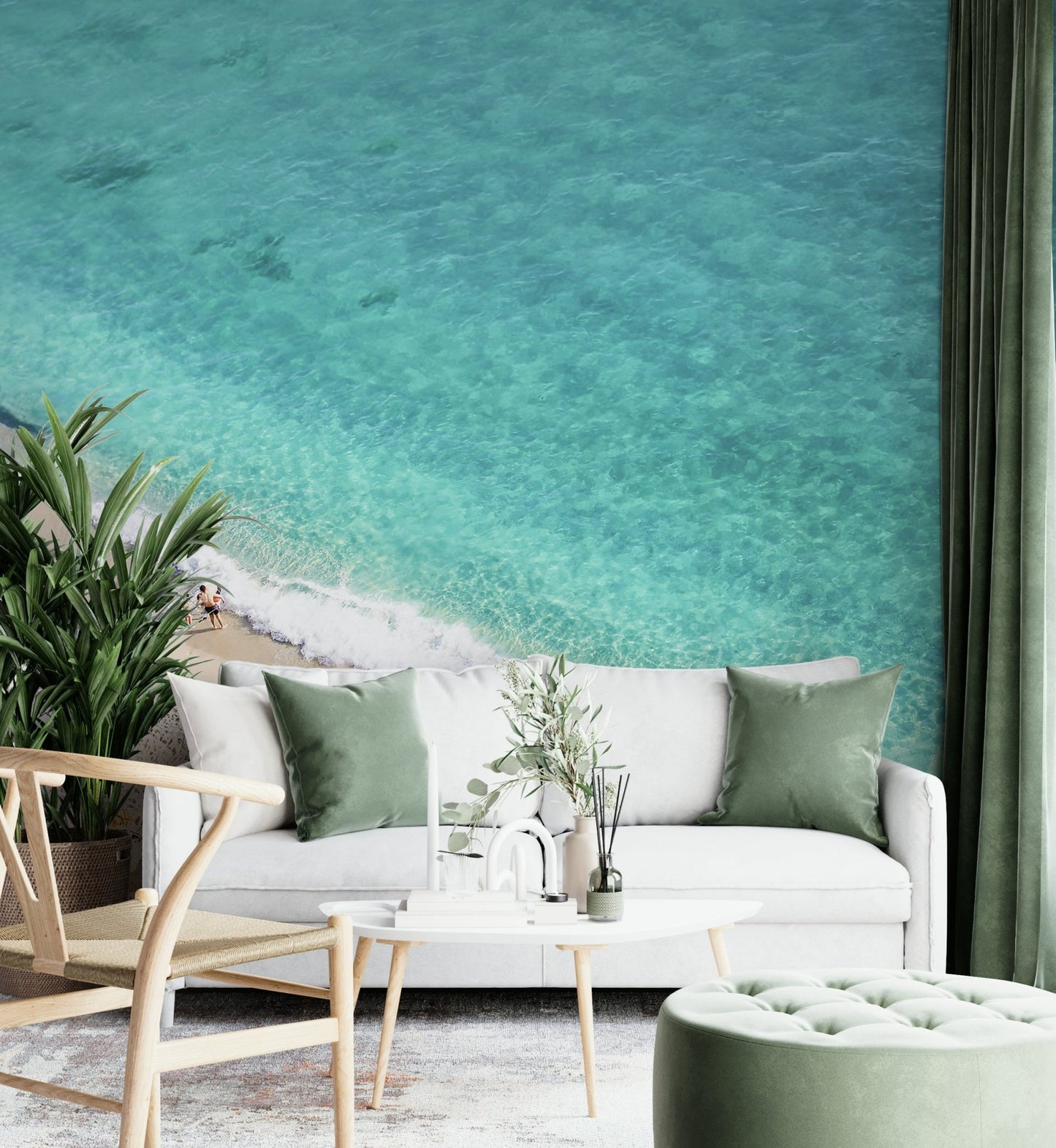 relaxing beach scene mural

