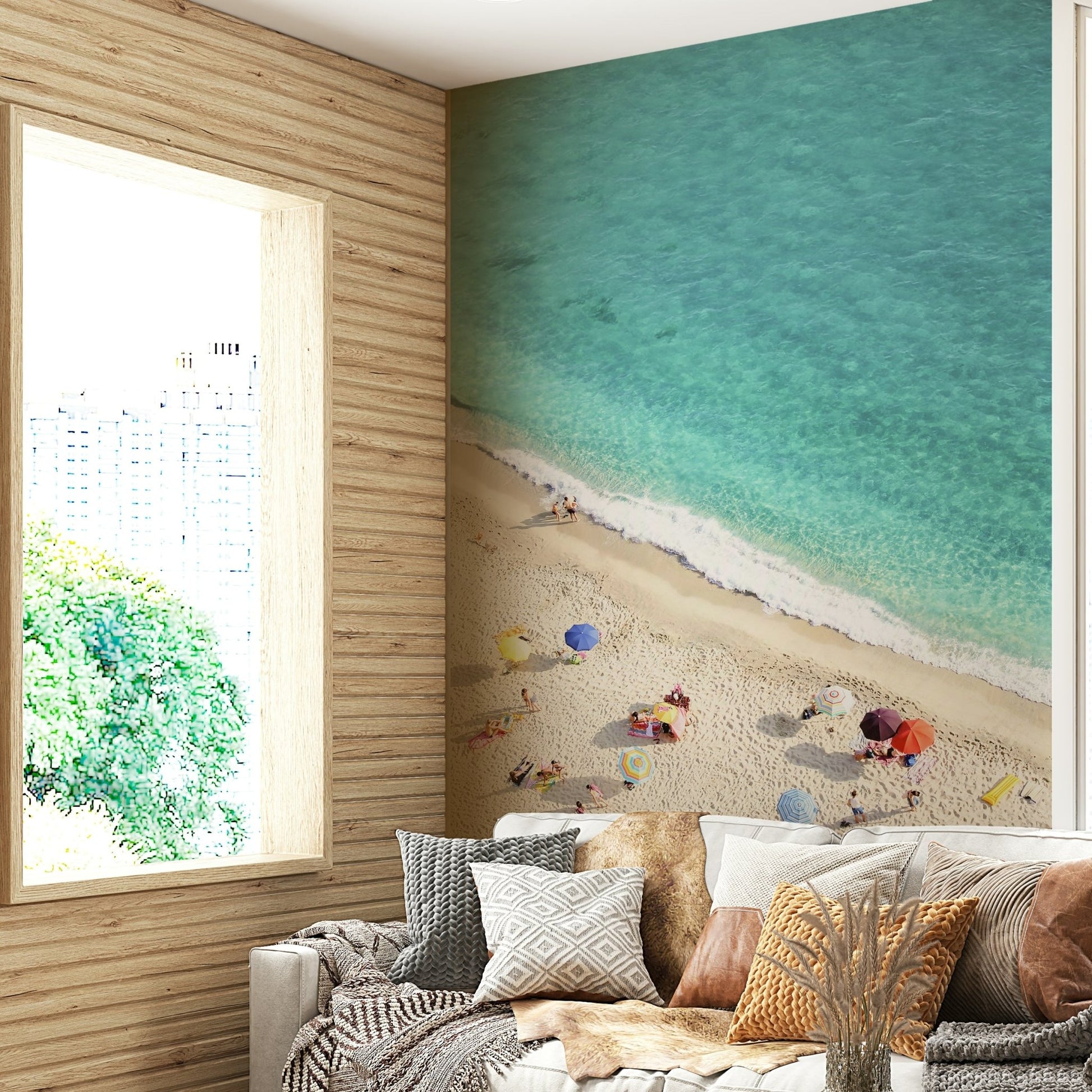 beach wallpaper for a bathroom

