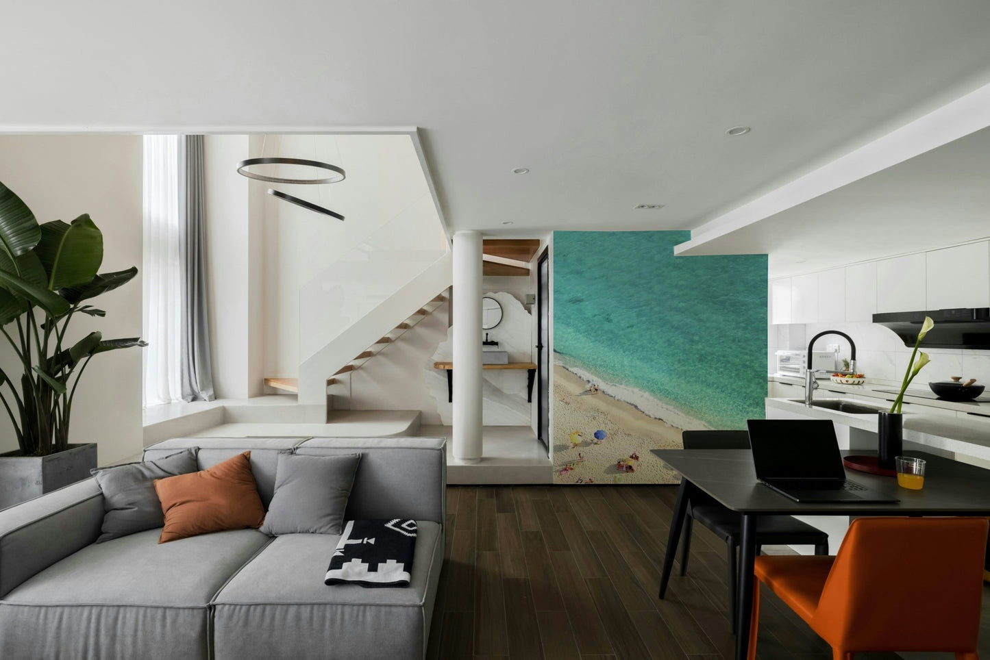 clear blue sky over a beach

