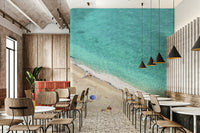 a painting of a beautiful beach

