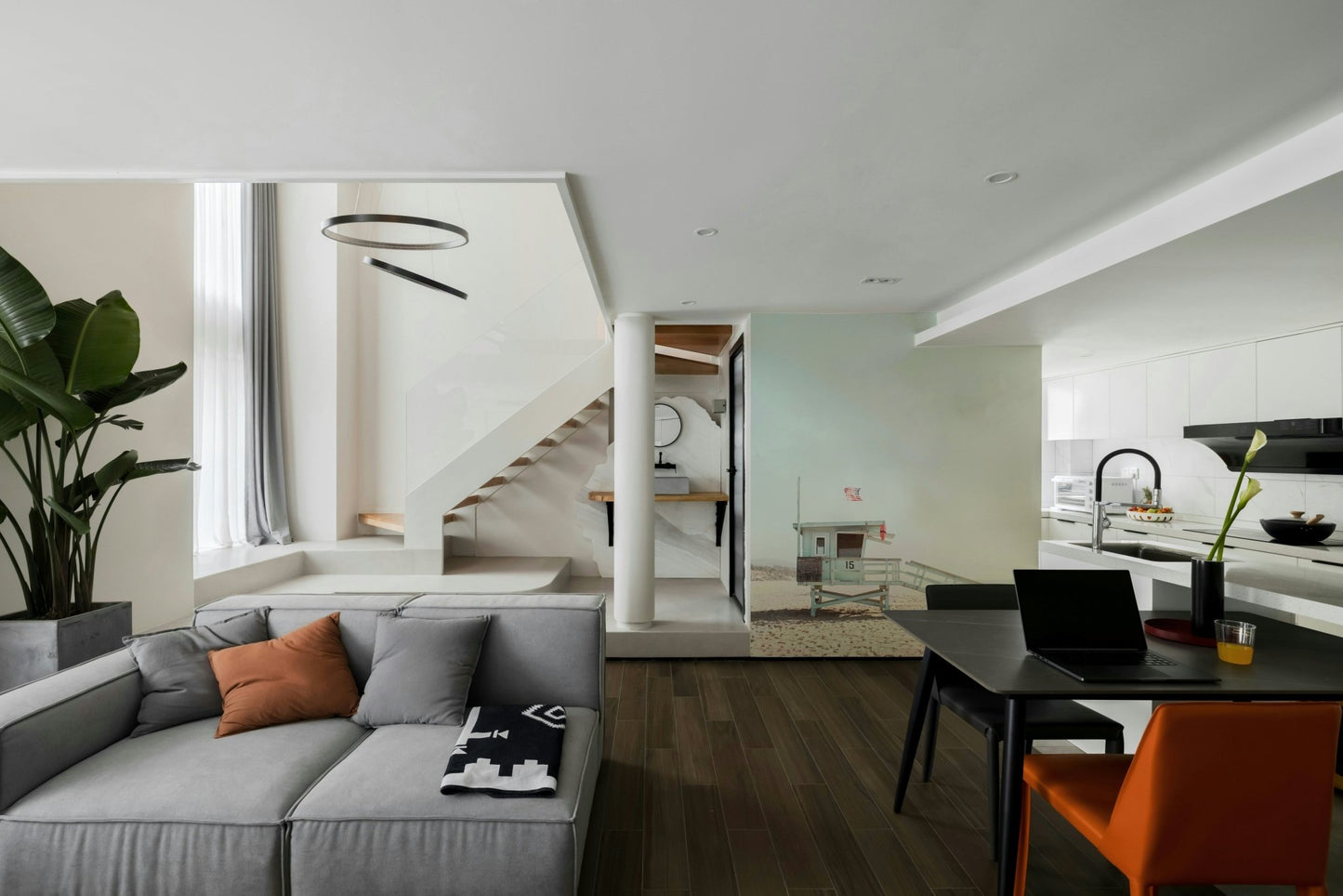 High-resolution image of a beach setting.

