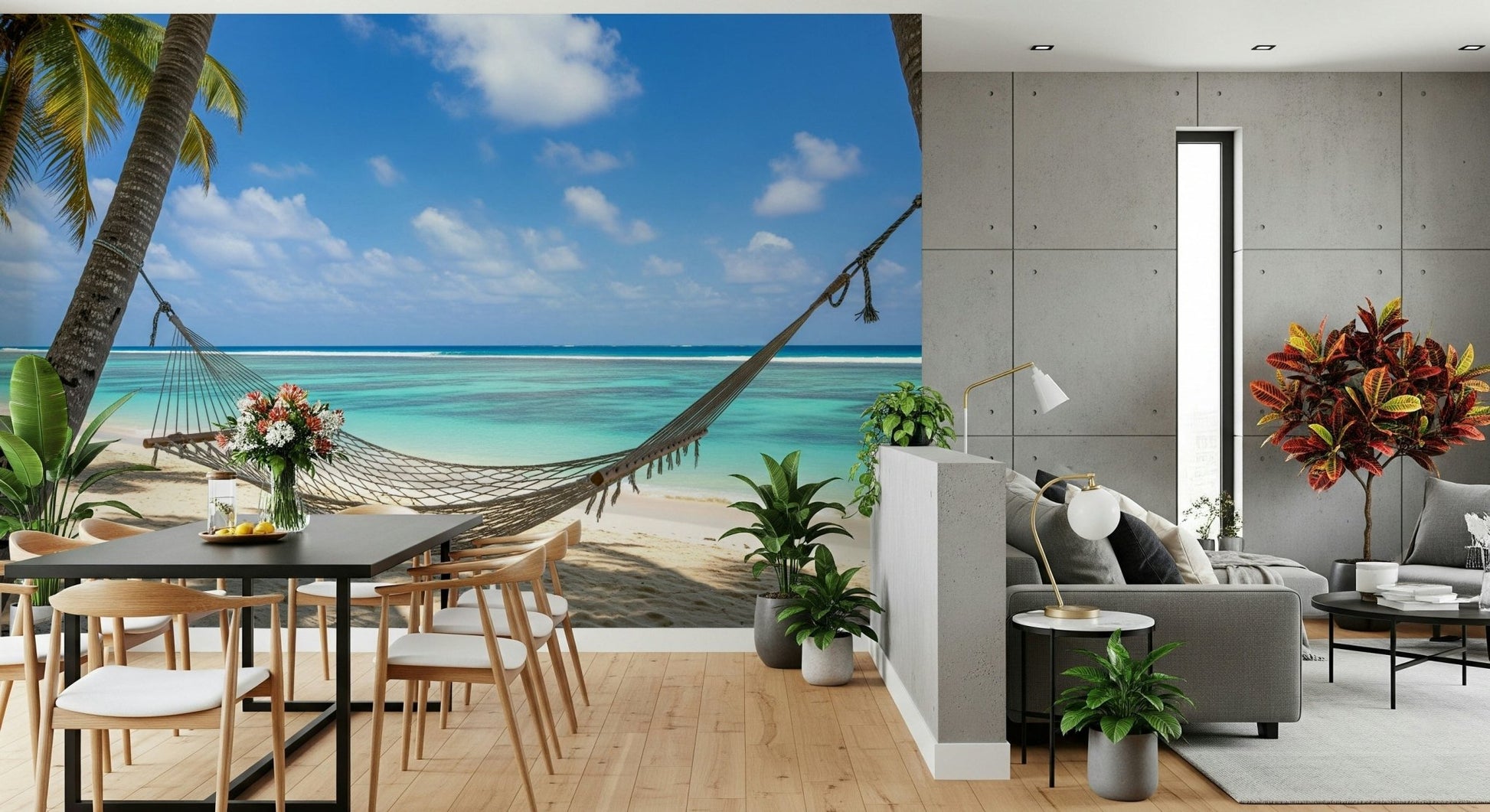 Blue sea and sky wallpaper for a peaceful and calm nursery wall., GD7811
