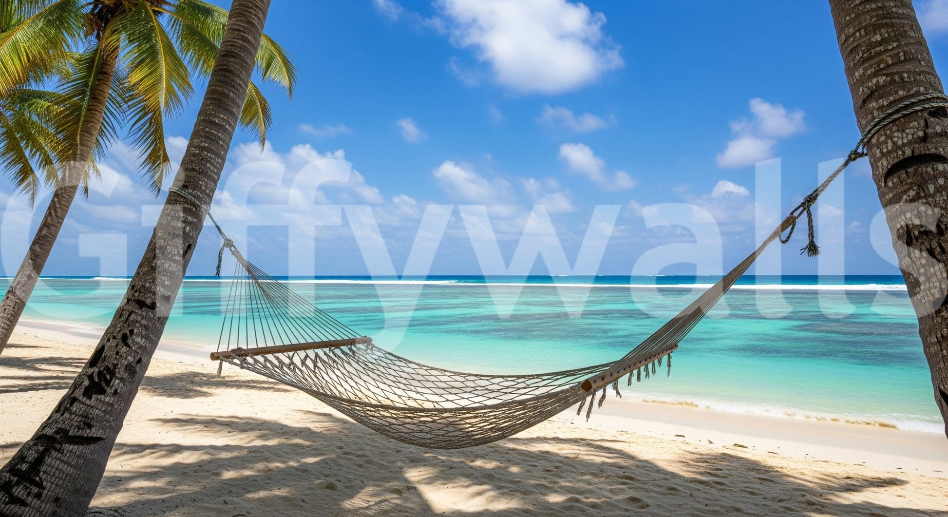 Beach Hammock Haven wall mural for a professional lounge or reception area., GD7811