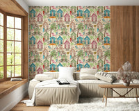 A contemplative gentle design wallpaper mural for a feature wall.