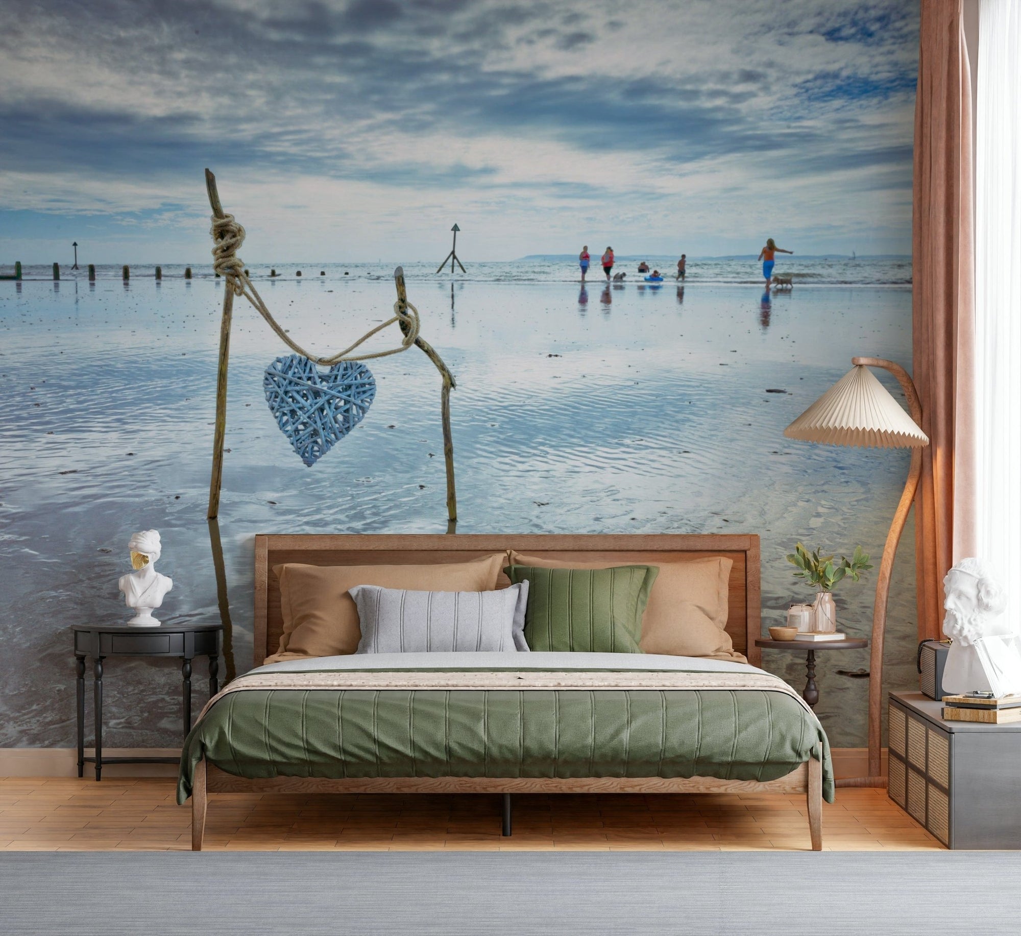Coastal landscape wallpaper illustrating a peaceful tropical beach vista., GD7724