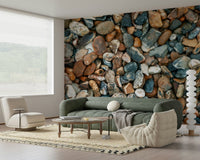 Small round Beach Pebbles peel and stick texture wallpaper., GD7090