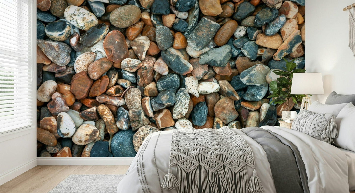 Beach Pebbles wallpaper for walls natural stone texture mural., GD7090