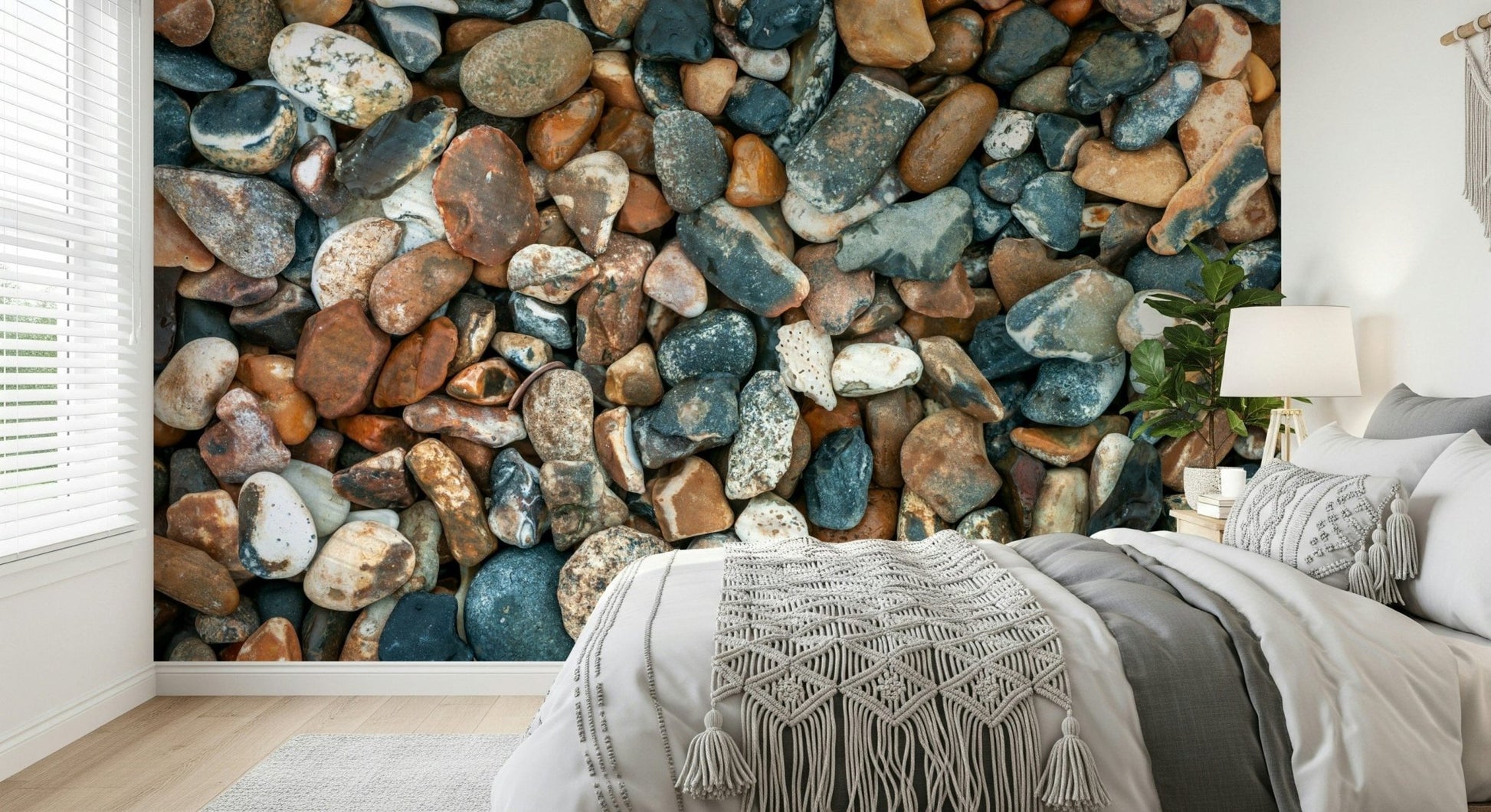 Beach Pebbles wallpaper for walls natural stone texture mural., GD7090