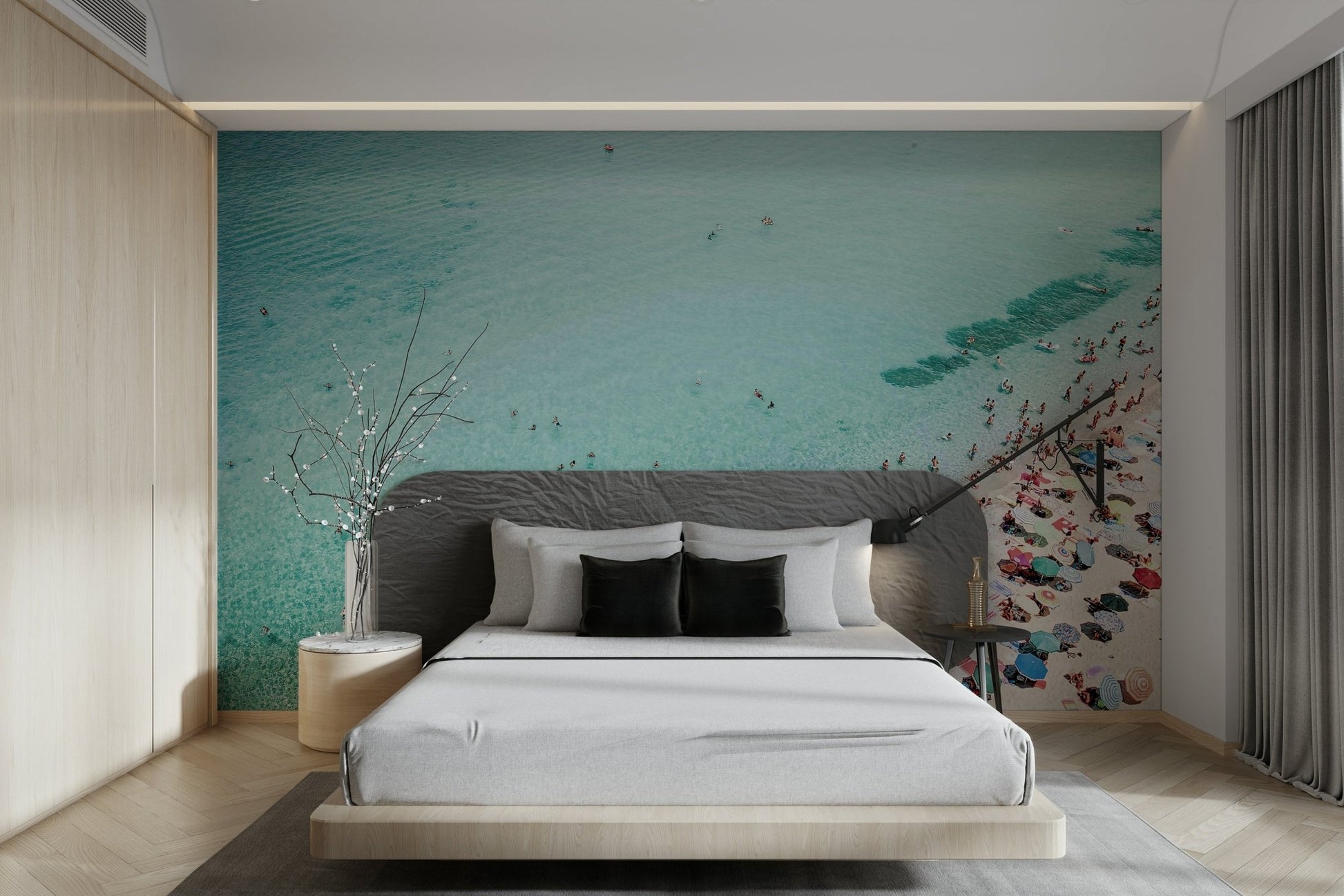 Beach people mural for vibrant wall decor