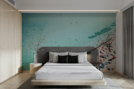 Beach people mural for vibrant wall decor, GD1720