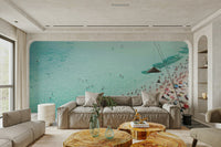 Beachgoers mural to create a beach vibe at home