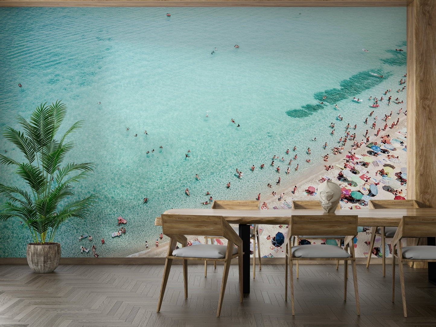Stylish beach people wall mural for your home
