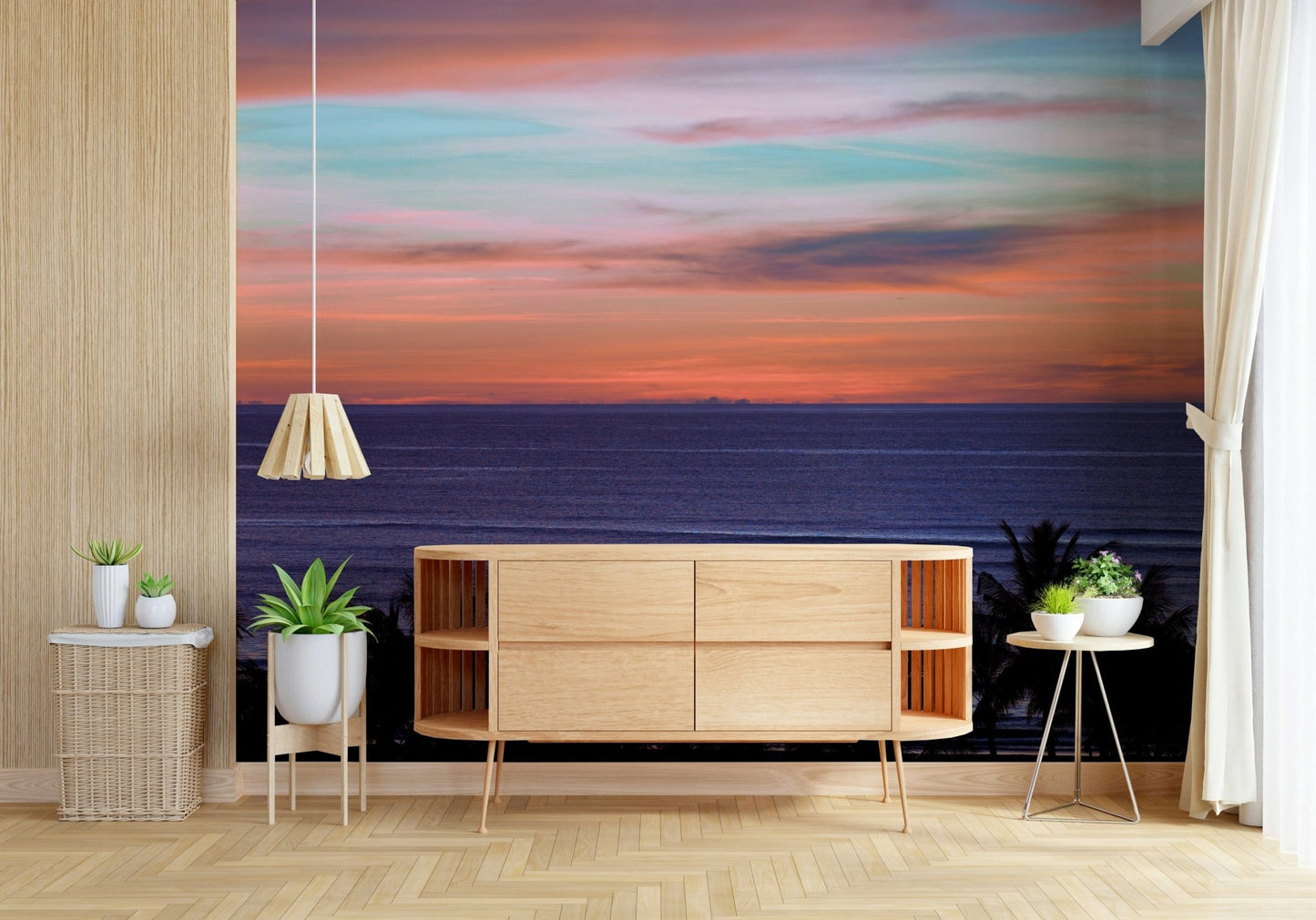 Nature inspired wallpaper featuring a peaceful pier for a study wall mural.