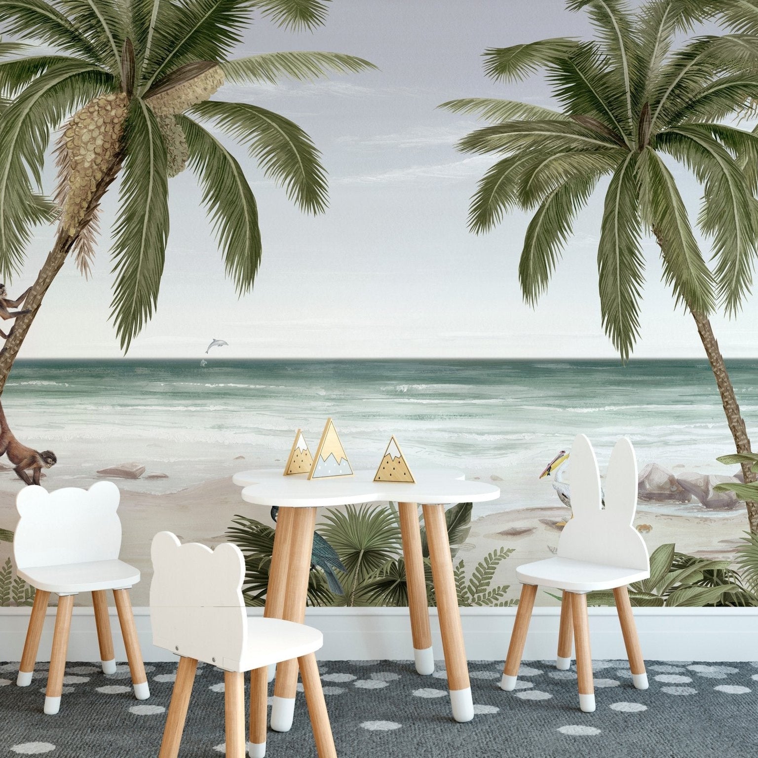 Beach Tropical Tree Wallpaper Mural - Giffywalls KB12