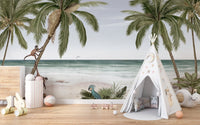 Beach Tropical Tree Wallpaper Mural - Giffywalls KB12