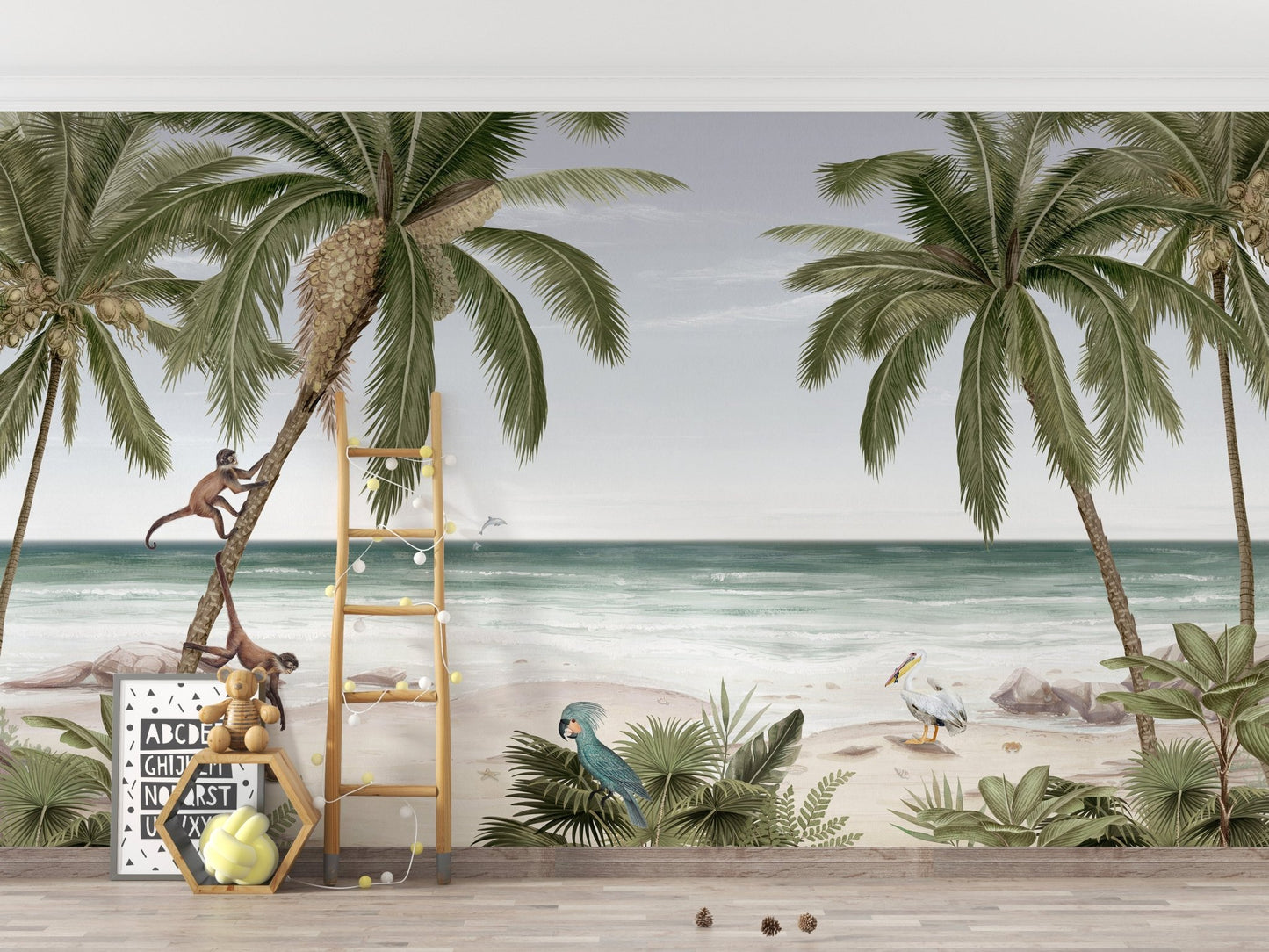 Beach Tropical Tree Wallpaper Mural - Giffywalls KB12