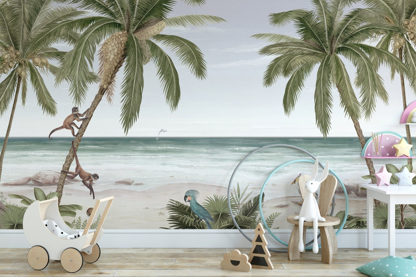 Beach Tropical Tree Wallpaper Mural - Giffywalls KB12