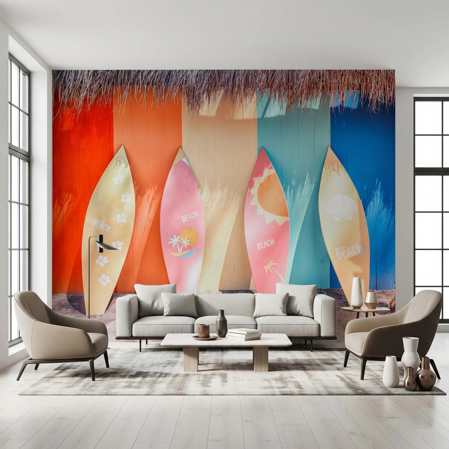 Beach Vibes Surfboards Wall Mural