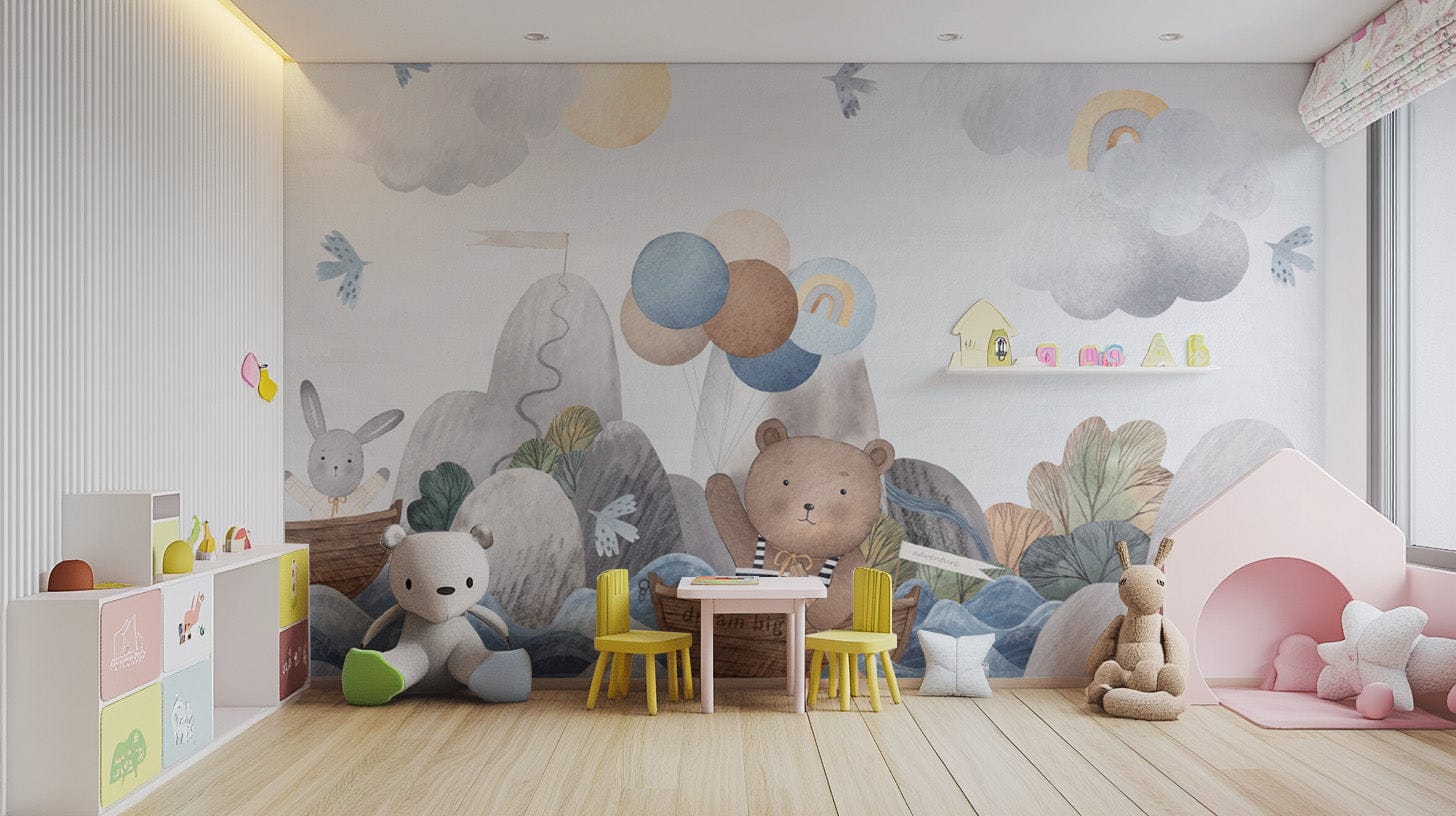 Bear and bunny adventure wallpaper D167
