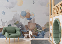 Animal friends in boat wallpaper
