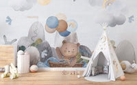 Bunny sailing adventure wall covering
