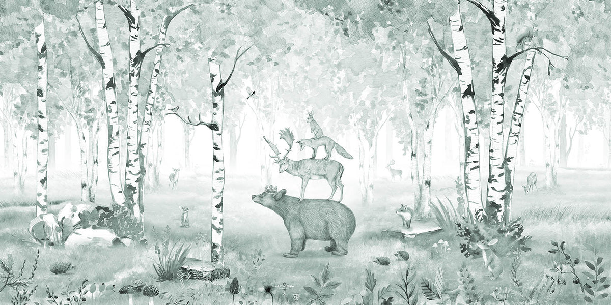 Blue Bear King Wallpaper Mural