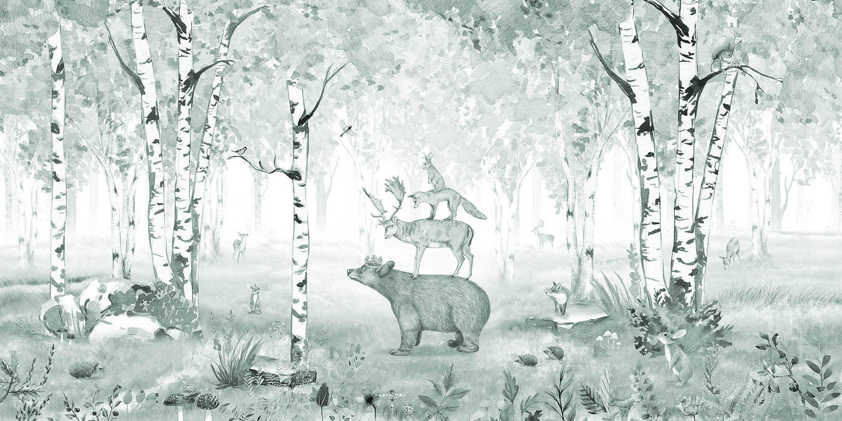 Blue Bear King Wallpaper Mural