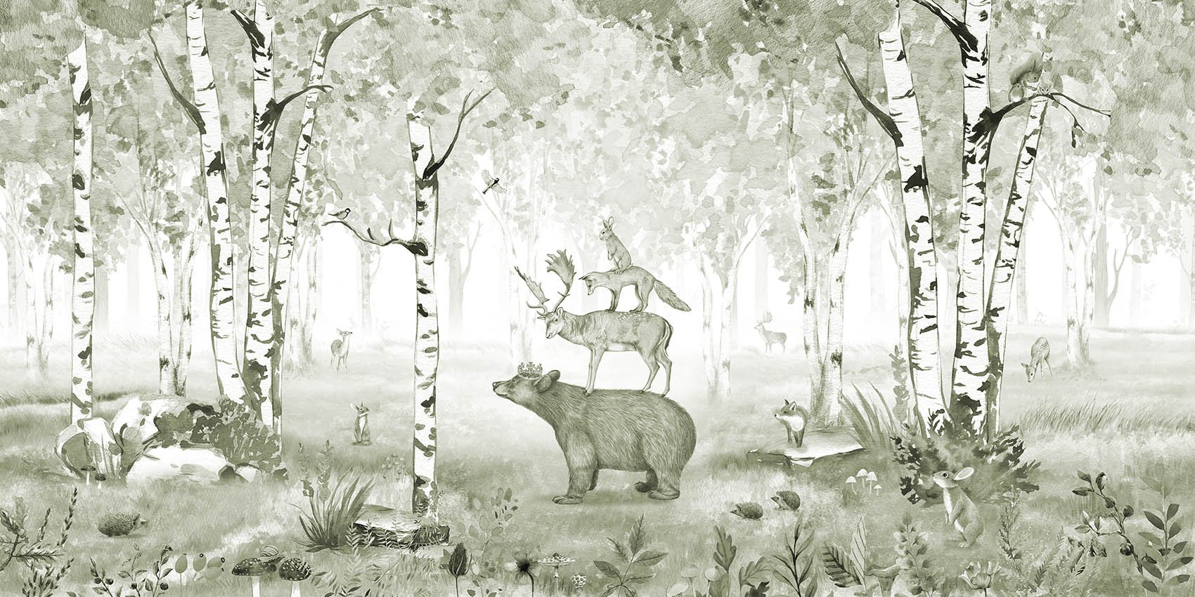 Green Bear Panorama Wallpaper