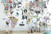 Beautiful Animal World Map Wallpaper - Giffywalls A780