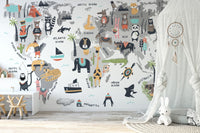 Beautiful Animal World Map Wallpaper - Giffywalls A780
