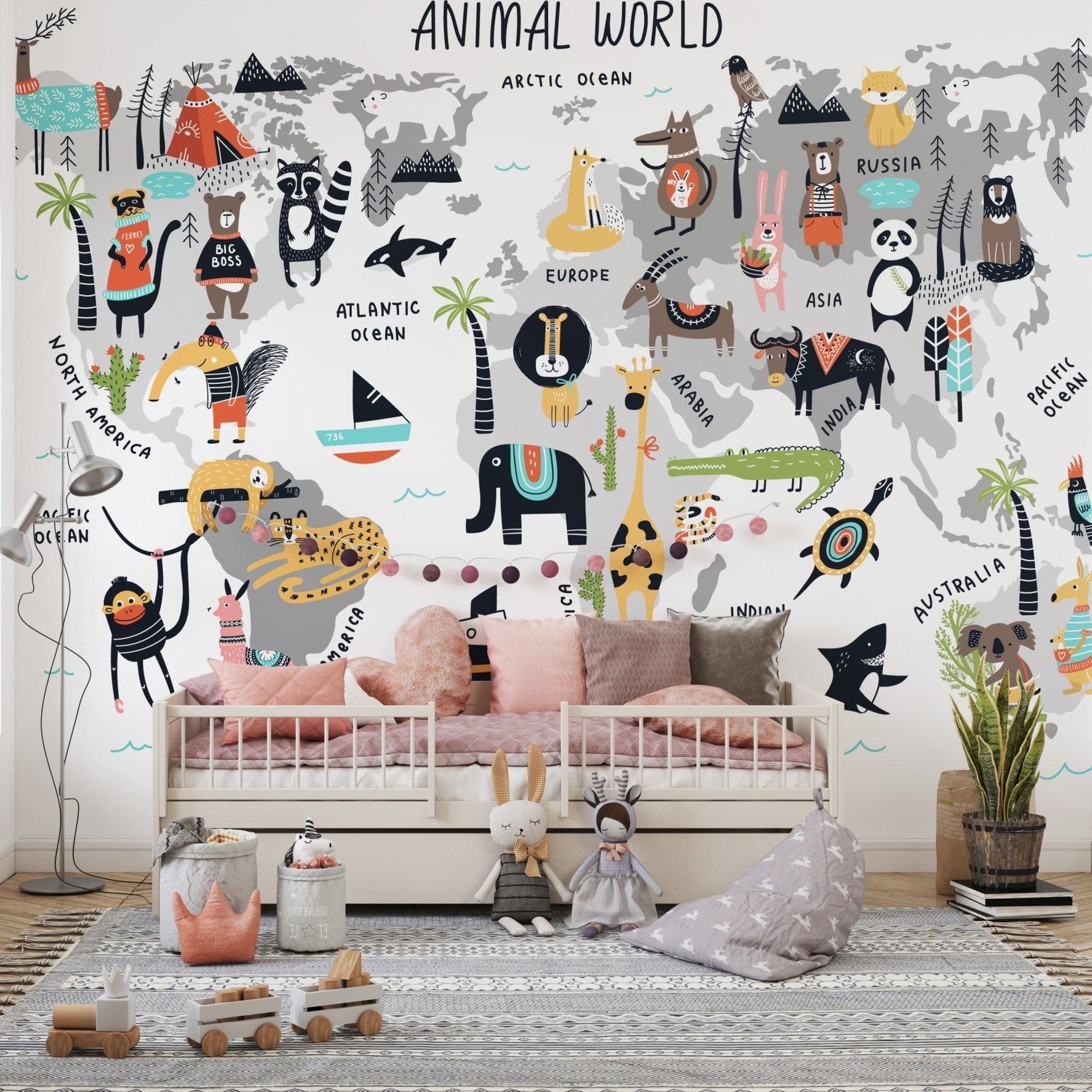 Beautiful Animal World Map Wallpaper - Giffywalls A780