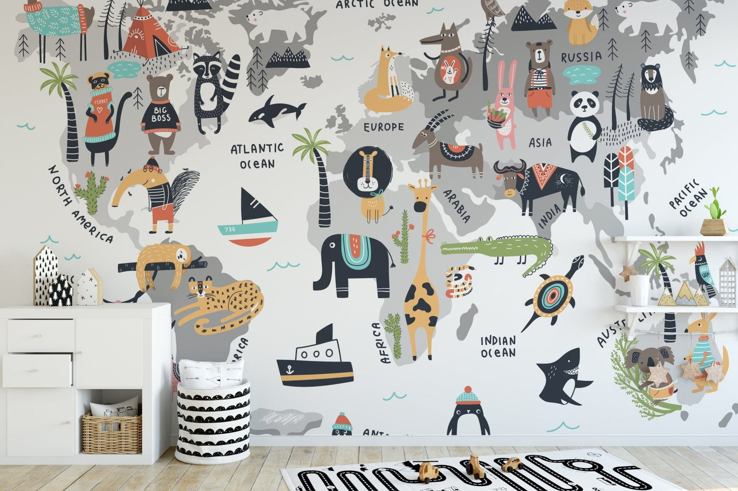 Beautiful Animal World Map Wallpaper - Giffywalls A780
