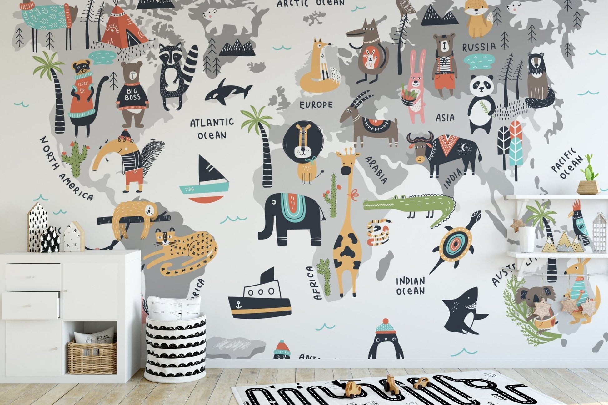 Beautiful Animal World Map Wallpaper - Giffywalls A780