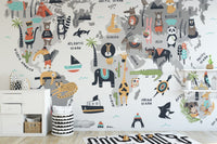 Beautiful Animal World Map Wallpaper - Giffywalls A780