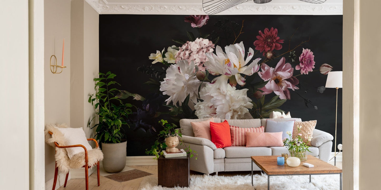 beautiful garden flowers removable peel and stick wallpaper