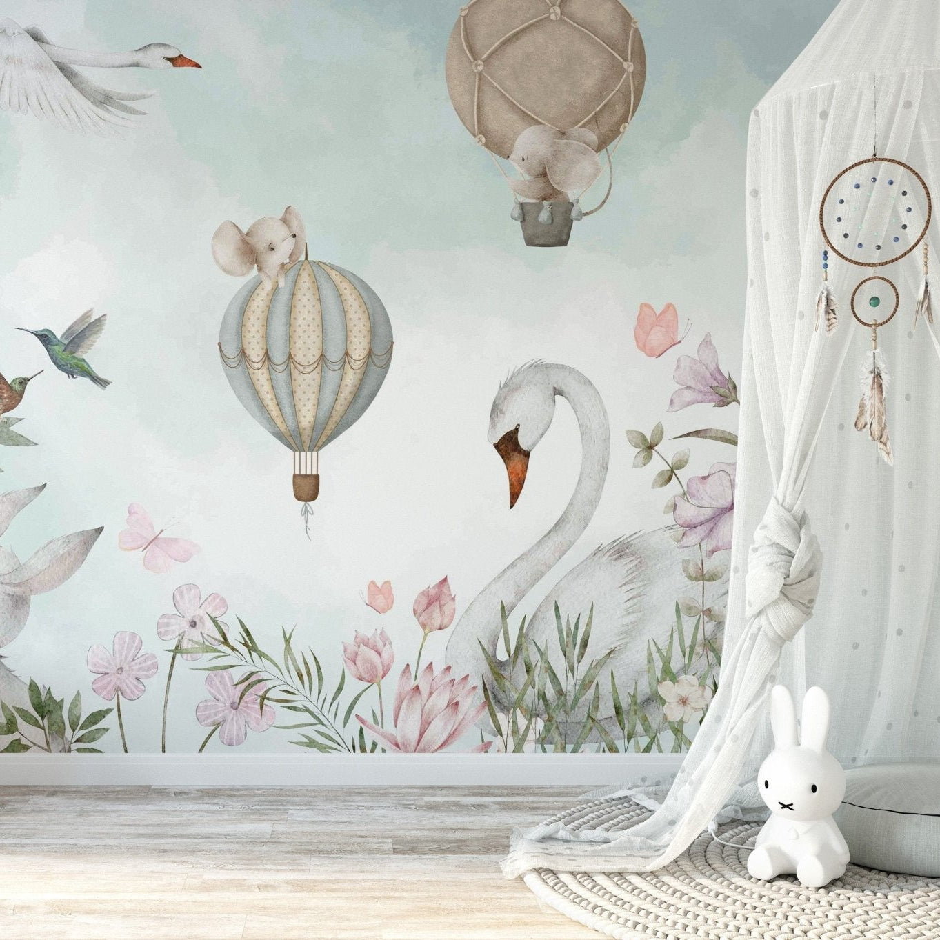 Lush greenery in nature mural wallpaper, C114