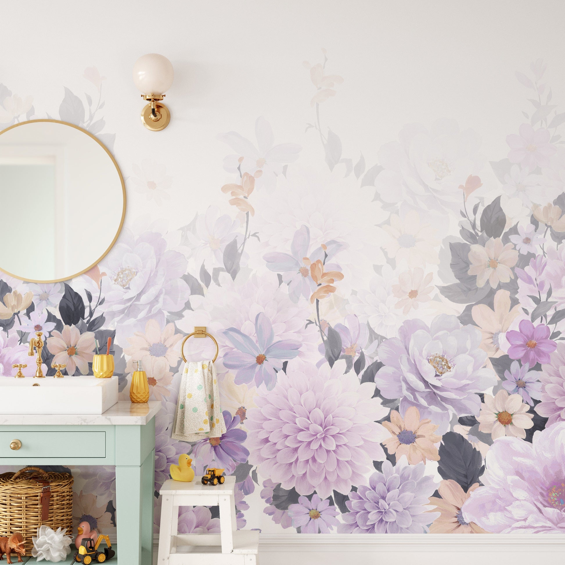 Beautiful Watercolor Peony and Rose Flower Wallpaper - Giffywalls
