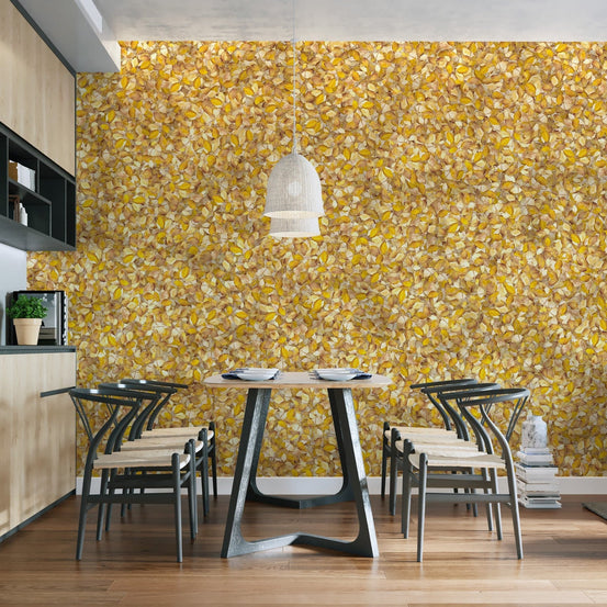 Elegant yellow leaves wallpaper for walls DTLI11
