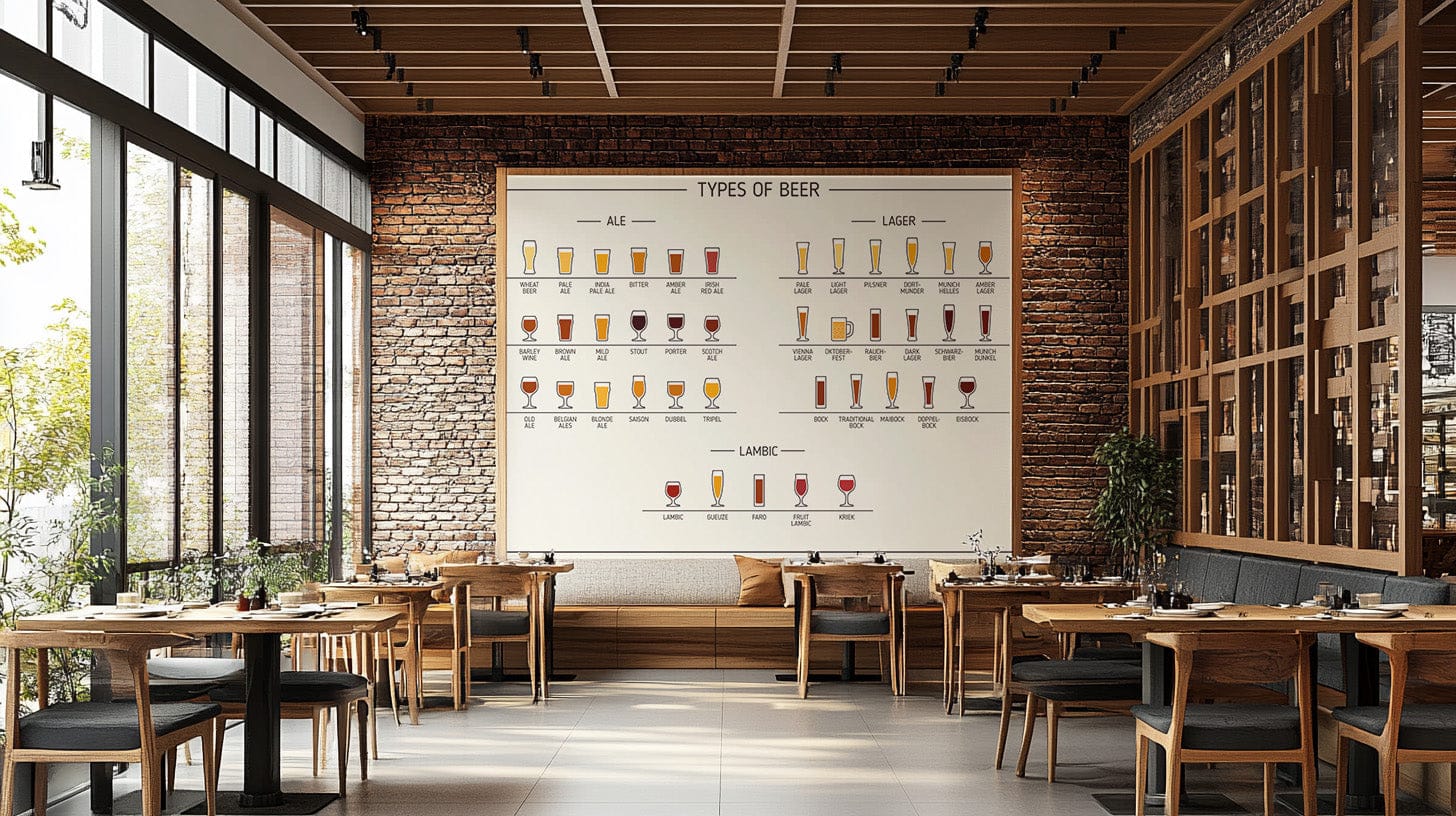 Beer Types Wall Mural - Giffywalls