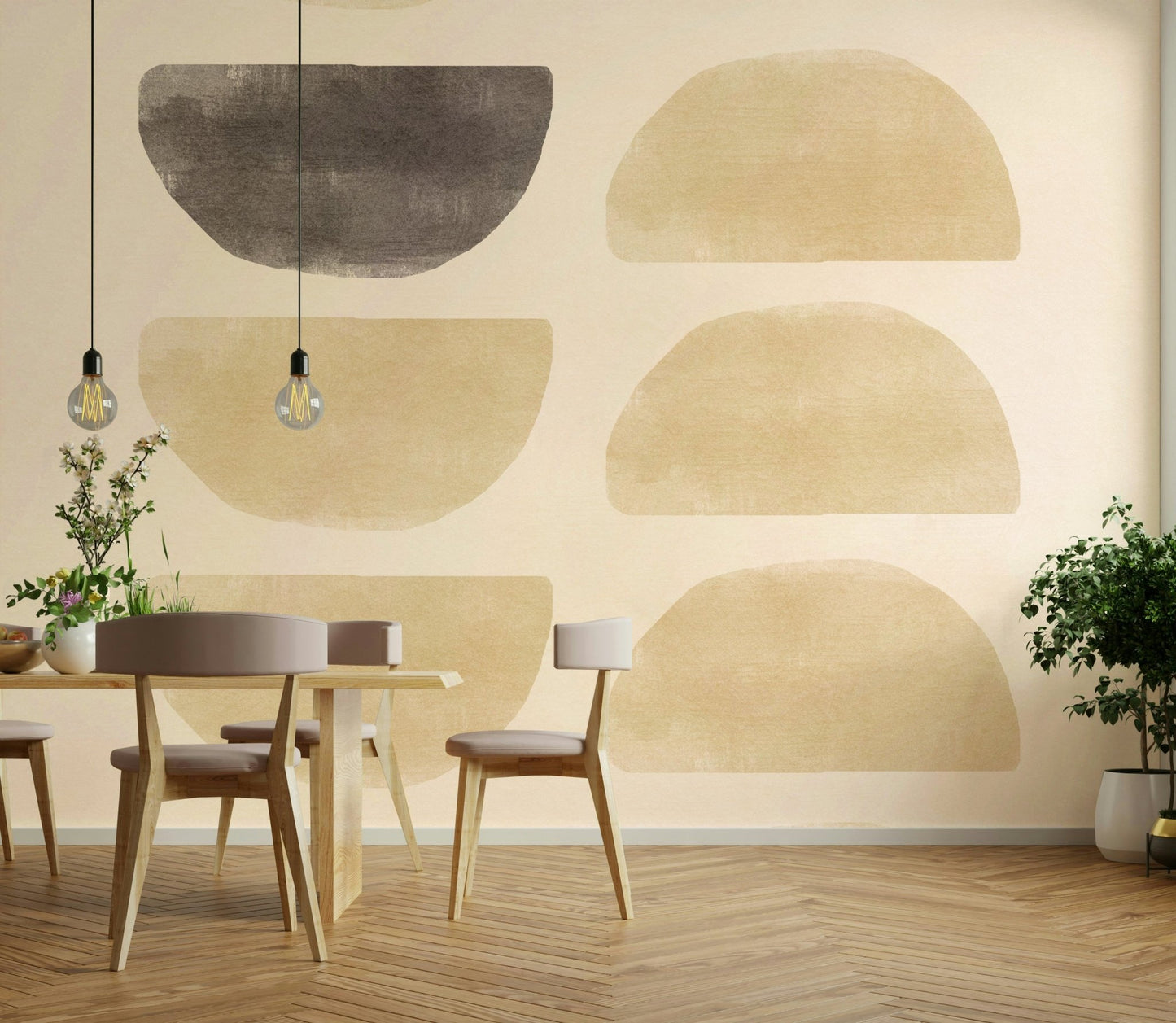 Beige Bliss: Abstract Harmony Wall Mural