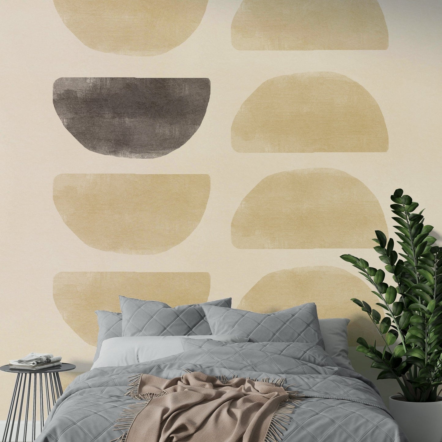 Beige Bliss: Abstract Harmony Wall Mural