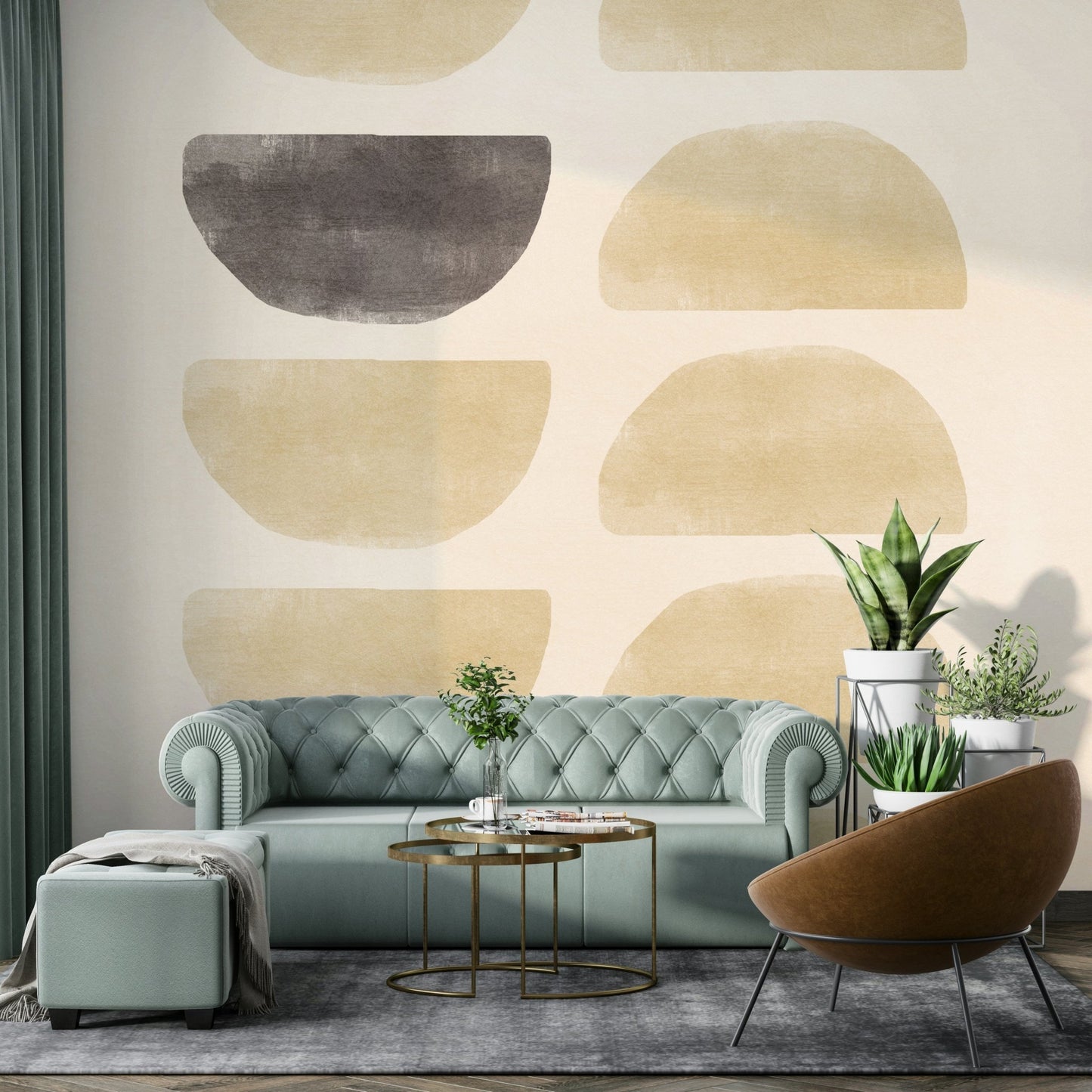Beige Bliss: Abstract Harmony Wall Mural