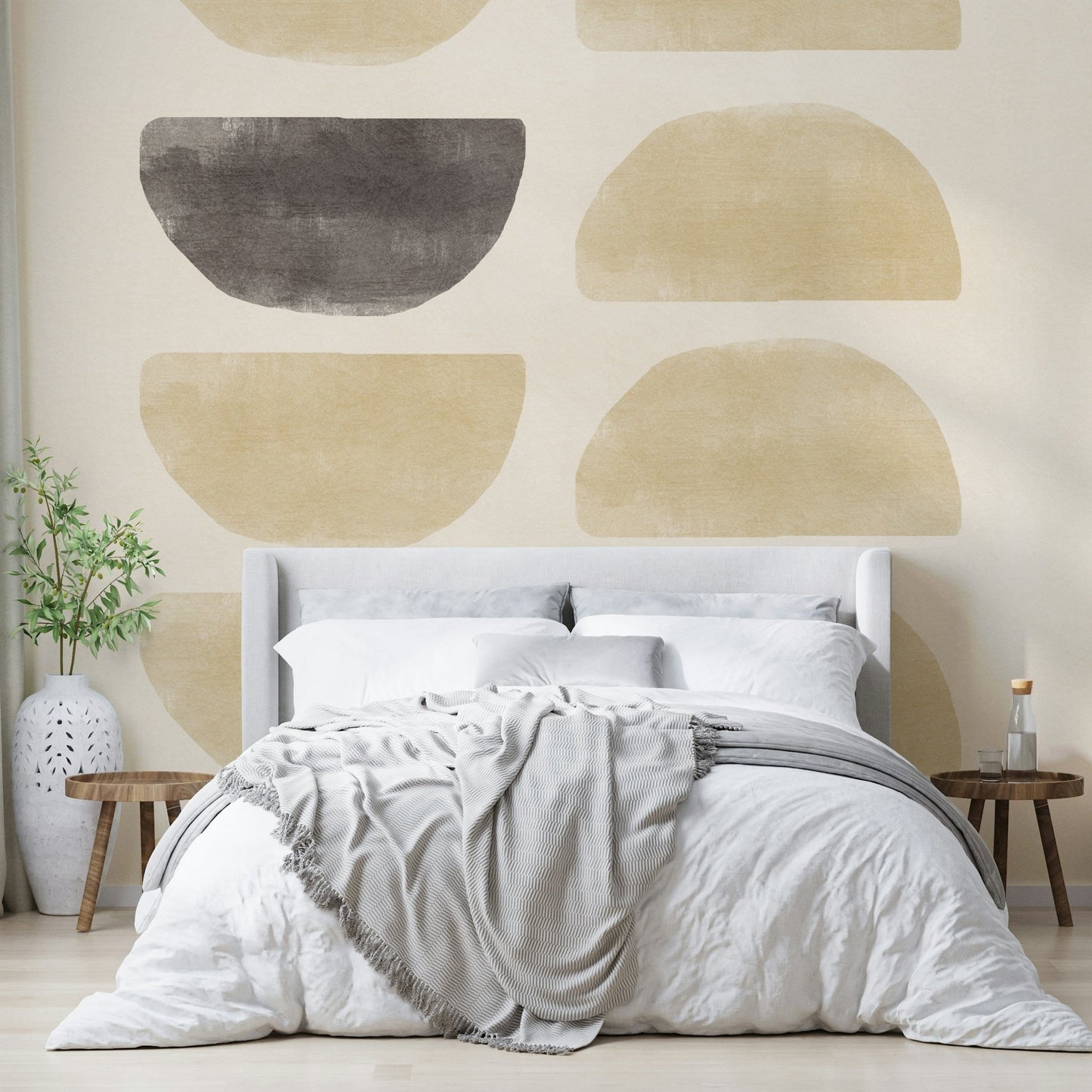 Beige Bliss: Abstract Harmony Wall Mural