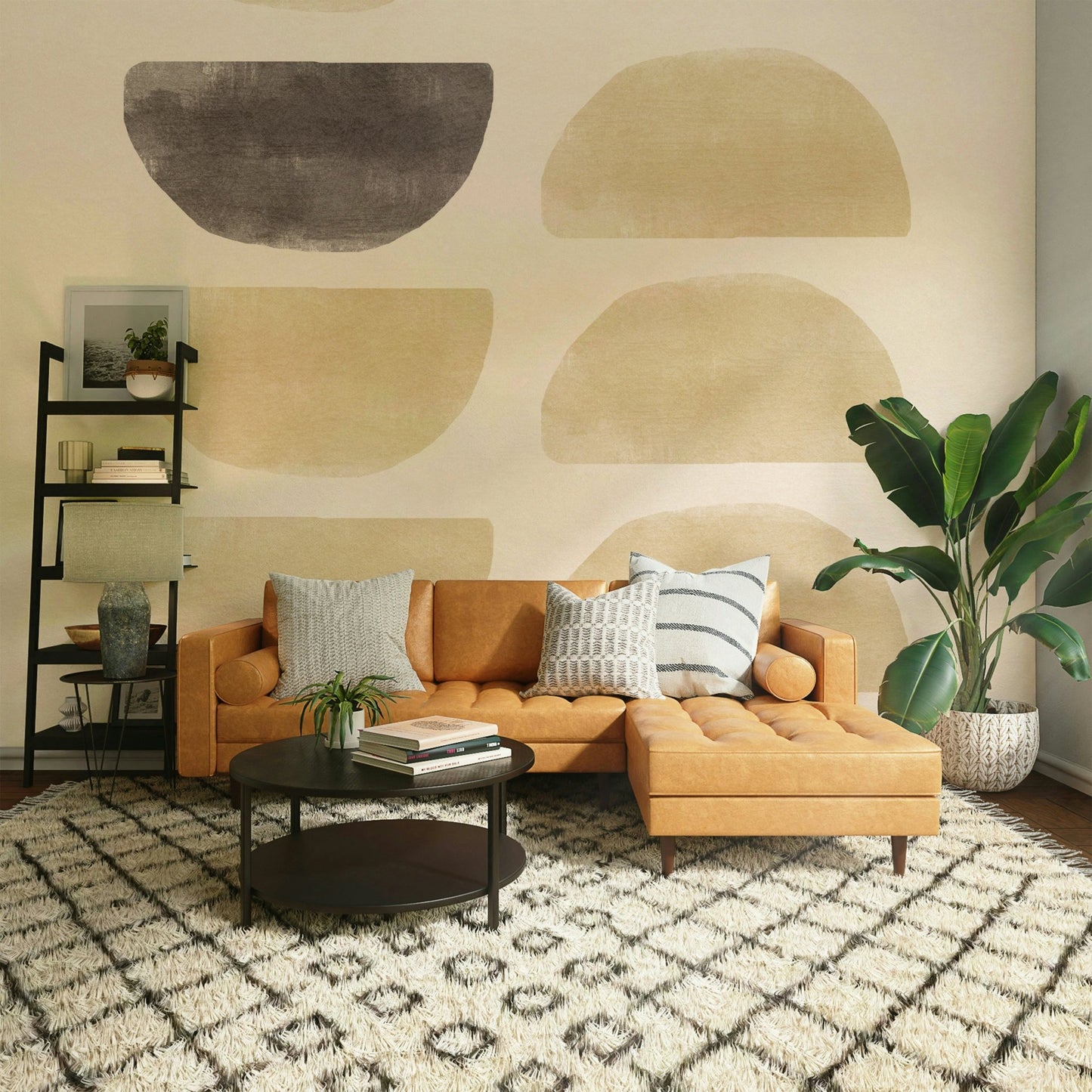 Beige Bliss: Abstract Harmony Wall Mural