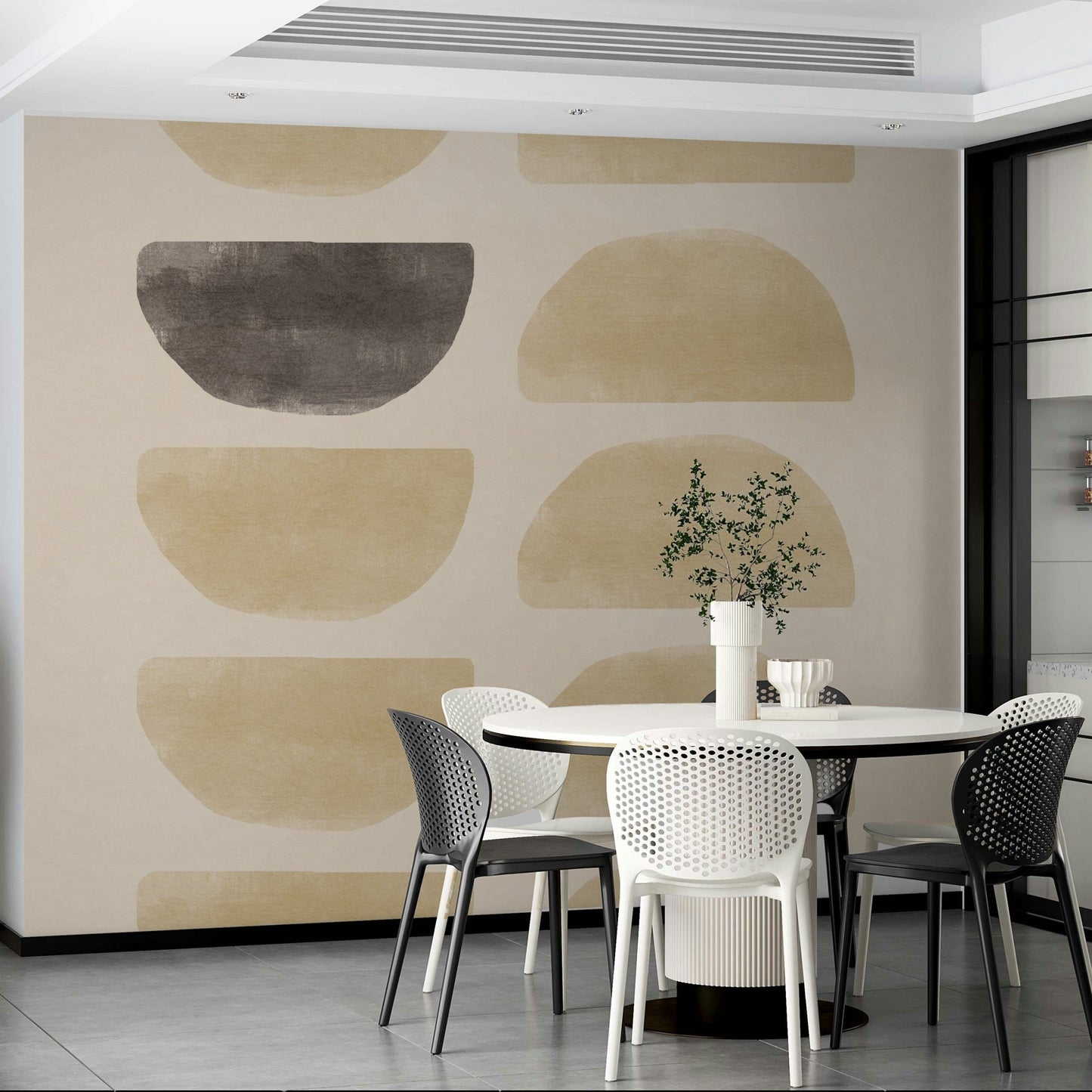 Beige Bliss: Abstract Harmony Wall Mural