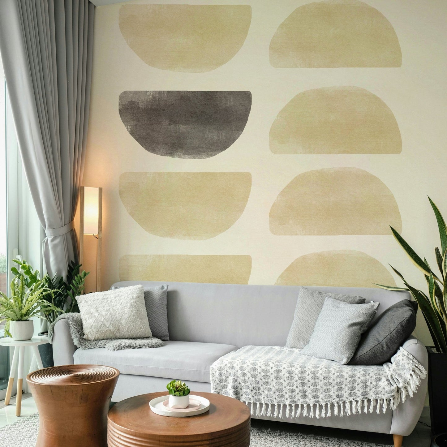 Beige Bliss: Abstract Harmony Wall Mural